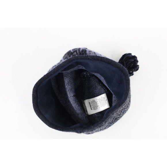 Patagonia Spell Out Tassel Wool Blend Knit Winter Beanie Hat Cap Womens Large main image 5